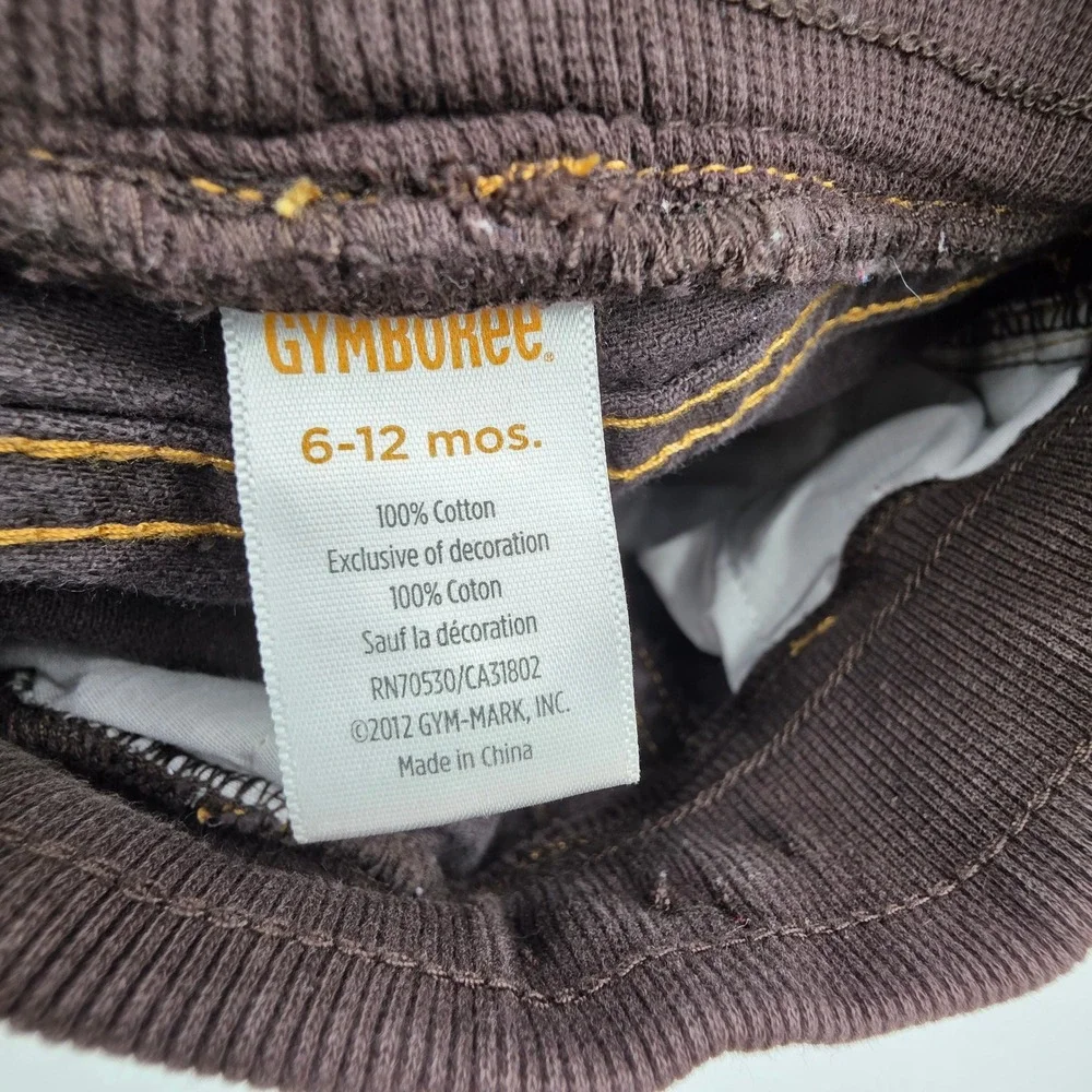 Gymboree Baby Pants‎ with Red Drawstring and Plaid Cuffs Brown 6-12 Months boy